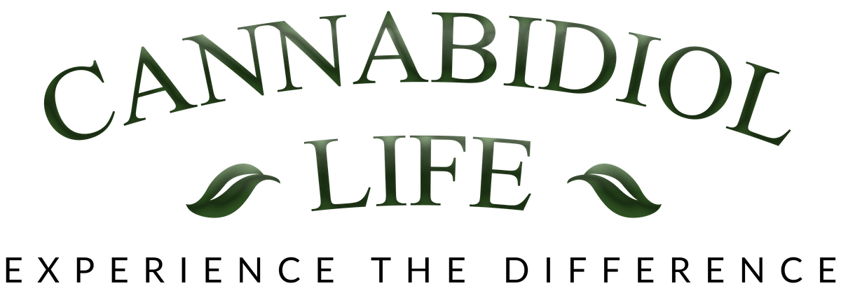 Cannabidiol Life Logo mit Slogan Experience The Difference
