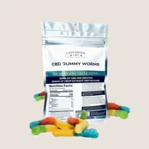 Open Bag Pure CBD Gummy Worms Cannabidiol Life