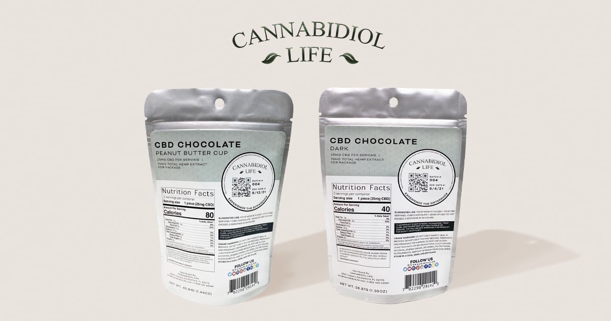 Banner de mídia social CBD Chocolate Cannabidiol Life